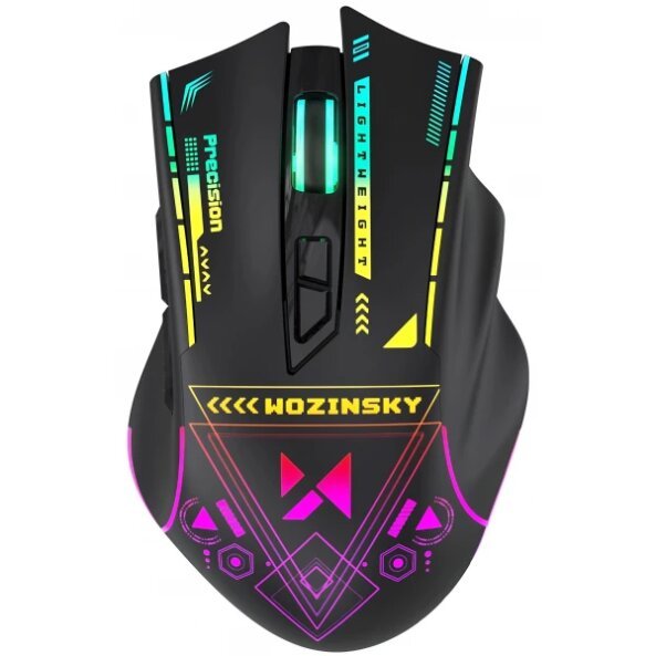 Mouse Gaming Wireless WZK WMGB-3200, 3200DPI, RGB, Negru 