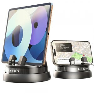 Suport Auto Lisen pentru Telefon / Tableta cu grosime 6mm - 13mm, Negru YL0224060015