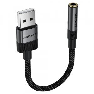 Adaptor Audio Acefast J13, USB-A - 3.5mm, Negru
