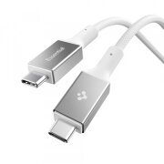 Cablu Date si Incarcare USB-C - USB-C Spigen EB10010CC, 100W, 1m, Alb