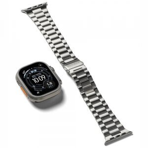 Curea Ringke Metal One Air pentru Apple Watch 49mm / 46mm / 45mm / 44mm Series, Argintie