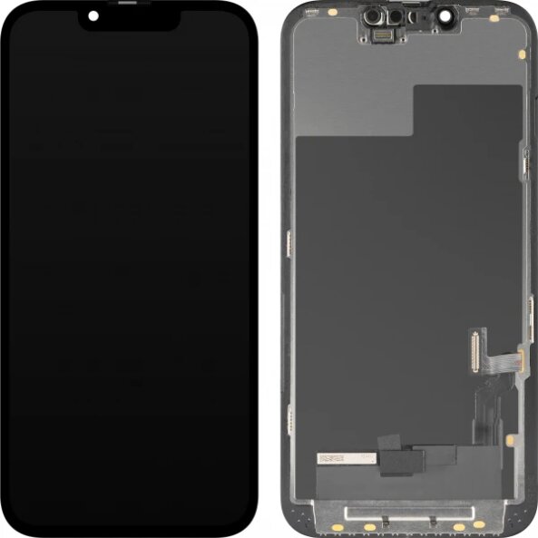 Display cu Touchscreen MP compatibil cu Apple iPhone 13, cu Rama, Versiune OLED FHD Diagnostic, Negru 