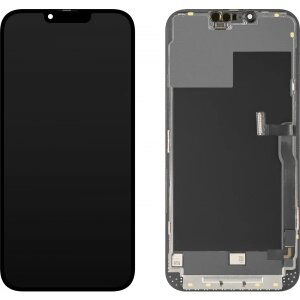 Display cu Touchscreen MP compatibil cu Apple iPhone 13 Pro Max, cu Rama, Versiune OLED FHD Diagnostic, Negru 