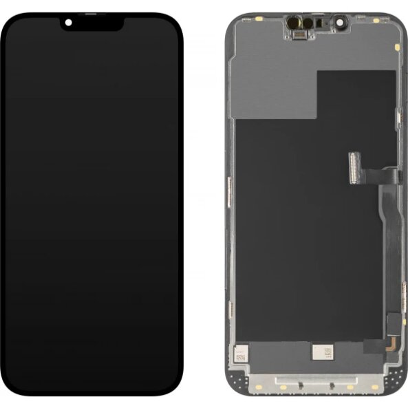 Display cu Touchscreen MP compatibil cu Apple iPhone 13 Pro Max, cu Rama, Versiune OLED FHD Diagnostic, Negru 