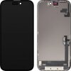 Display cu Touchscreen MP compatibil cu Apple iPhone 16, cu Rama, Versiune Soft OLED FHD Diagnostic, Negru 