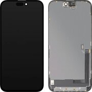 Display cu Touchscreen MP compatibil cu Apple iPhone 16 Plus, cu Rama, Versiune OLED FHD Diagnostic, Negru 