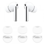 Dopuri Techsuit ET3 pentru Samsung Galaxy Buds3 Pro, Marime S / M / L, Albe