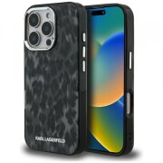 Husa MagSafe pentru Apple iPhone 16 Pro Max, Karl Lagerfeld, IML Leopard Pattern, Neagra
