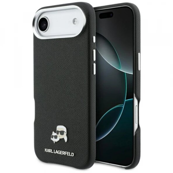 Husa MagSafe pentru Apple iPhone 17 Air, Karl Lagerfeld, Karl &amp; Choupette Head's Pin, Neagra