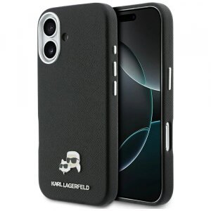 Husa MagSafe pentru Apple iPhone 17, Karl Lagerfeld, Karl &amp; Choupette Head's Pin, Neagra