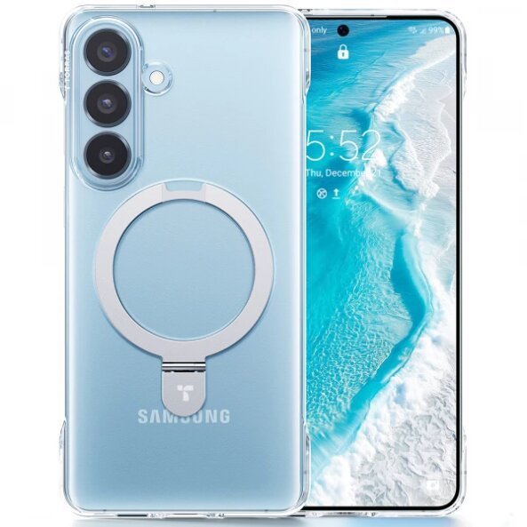 Husa MagSafe pentru Samsung Galaxy S26 Plus, Torras, Ostand Slim, Transparenta