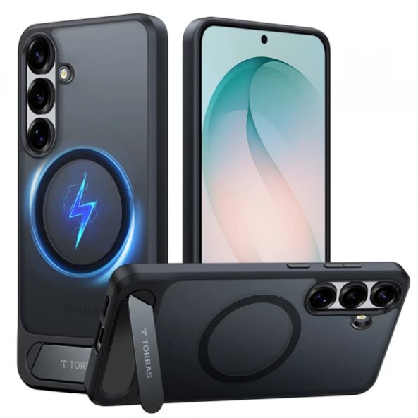 Husa MagSafe pentru Samsung Galaxy S26 Plus, Torras, Pstand, Neagra