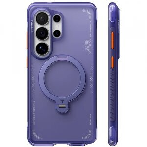 Husa MagSafe pentru Samsung Galaxy S26 Ultra, Torras, Ostand Spin Air, Mov