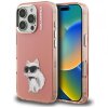 Husa pentru Apple iPhone 16 Pro, Karl Lagerfeld, IML Aquarelle Logo Choupette, Roz