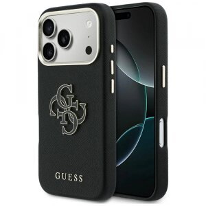 Husa pentru Apple iPhone 17 Pro, Guess, Resin Logo, Neagra