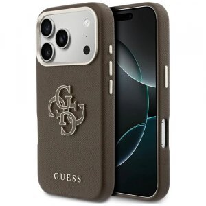 Husa pentru Apple iPhone 17 Pro Max, Guess, Resin Logo, Maro