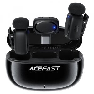 Lavaliera Acefast R2, USB-C, Set 2 bucati, Neagra