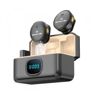 Lavaliera Techsuit LW5, USB-C, Set 2 bucati, Neagra