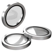 Folie de protectie Camera Spate Etteri pentru Apple iPhone 16 Pro Max / 16 Pro, Sticla Securizata, Gri 