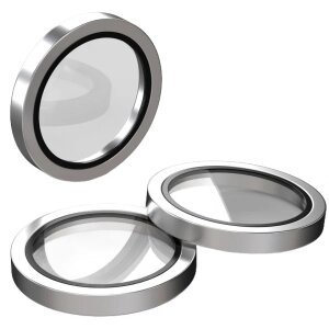 Folie de protectie Camera Spate Etteri pentru Apple iPhone 16 Pro Max / 16 Pro, Sticla Securizata, Gri 