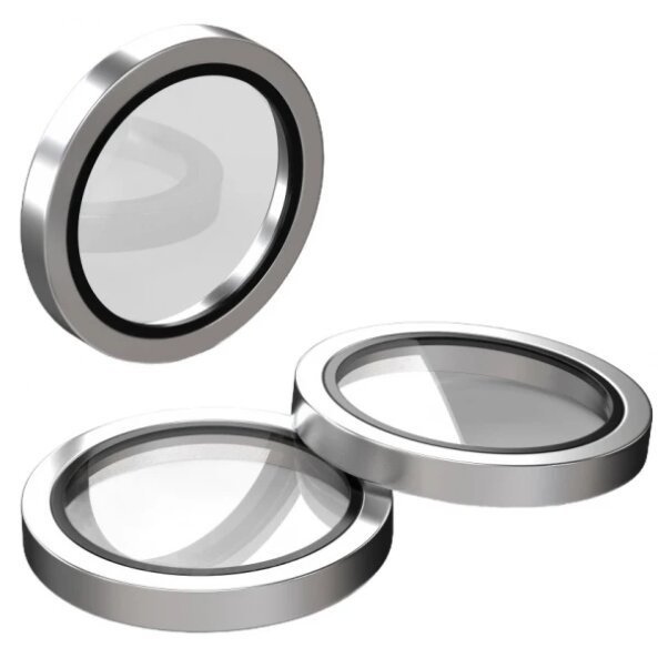 Folie de protectie Camera Spate Etteri pentru Apple iPhone 16 Pro Max / 16 Pro, Sticla Securizata, Gri 