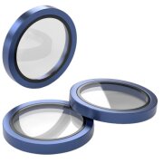 Folie de protectie Camera Spate Etteri pentru Apple iPhone 17 Pro Max / 17 Pro, Sticla Securizata, Albastra 