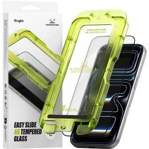 Folie de protectie Ecran Ringke Easy Slide AR pentru Apple iPhone 17 Pro Max, Sticla Securizata, Full Glue, 2.5D, Neagra 