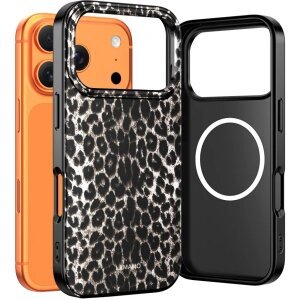 Husa MagSafe pentru Apple iPhone 17 Pro Max, Tech-Protect, Lamano Leopard, Neagra 
