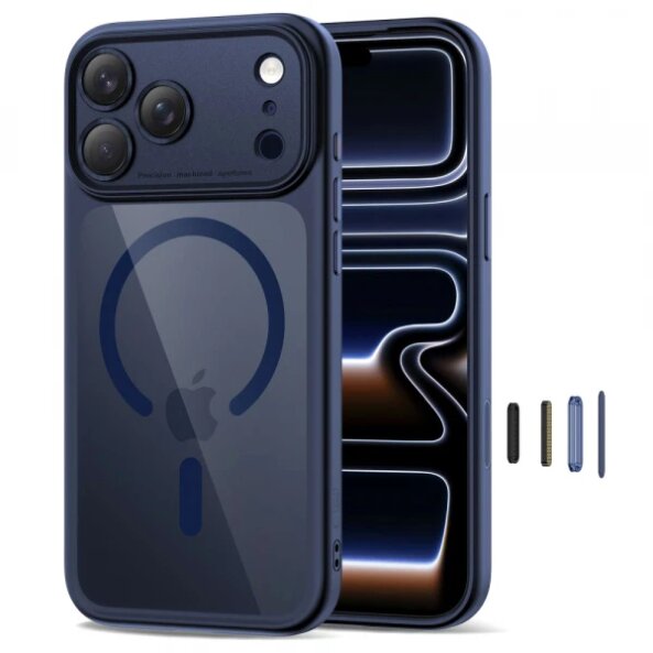 Husa MagSafe pentru Apple iPhone 17 Pro Max, Tech-Protect, MagPeak, Bleumarin 