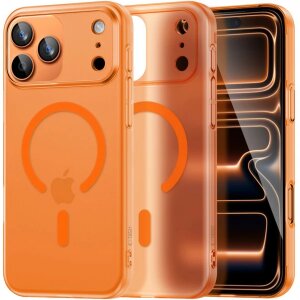 Husa MagSafe pentru Apple iPhone 17 Pro, Tech-Protect, MagSlim, Portocalie Mata 