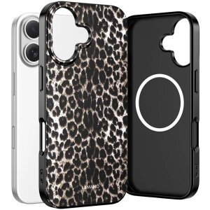 Husa MagSafe pentru Apple iPhone 17, Tech-Protect, Lamano Leopard, Neagra 