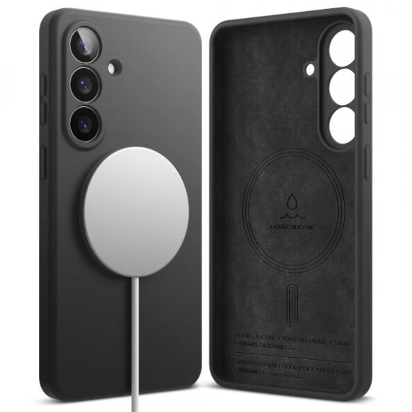 Husa MagSafe pentru Samsung Galaxy S26 Plus, Ringke, Silicone, Neagra