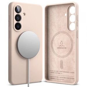 Husa MagSafe pentru Samsung Galaxy S26 Plus, Ringke, Silicone, Roz