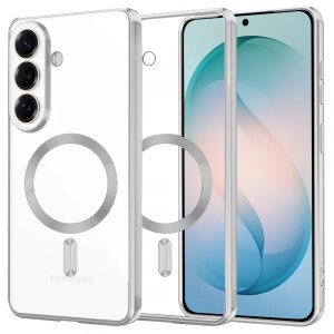 Husa MagSafe pentru Samsung Galaxy S26 Plus, Techsuit, Luxury Crystal, Argintie