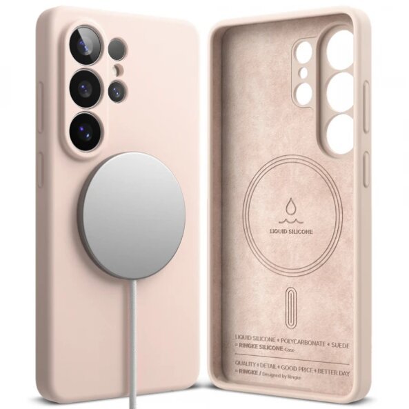Husa MagSafe pentru Samsung Galaxy S26 Ultra, Ringke, Silicone, Roz