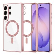 Husa MagSafe pentru Samsung Galaxy S26 Ultra, Techsuit, Luxury Crystal, Roz