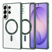 Husa MagSafe pentru Samsung Galaxy S26 Ultra, Techsuit, Luxury Crystal, Verde Inchis