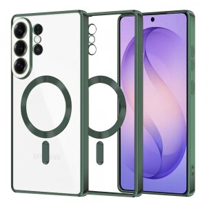 Husa MagSafe pentru Samsung Galaxy S26 Ultra, Techsuit, Luxury Crystal, Verde Inchis