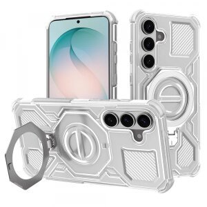 Husa pentru Samsung Galaxy S26 Plus, Techsuit, Carbon Shield Pro, Alba