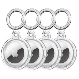 Husa Tech-Protect Icon pentru Apple AirTag, Set 4 bucati, Transparenta