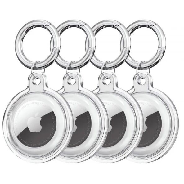 Husa Tech-Protect Icon pentru Apple AirTag, Set 4 bucati, Transparenta