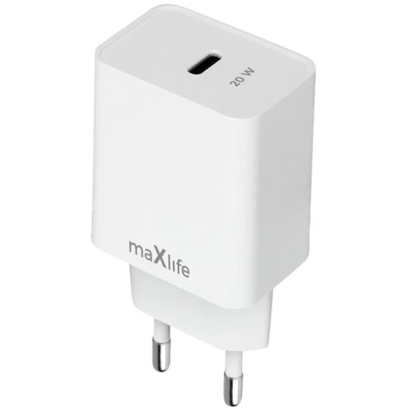 Incarcator Retea MaXlife MXTC-13-20C, 20W, 3A, 1 x USB-C, Alb 