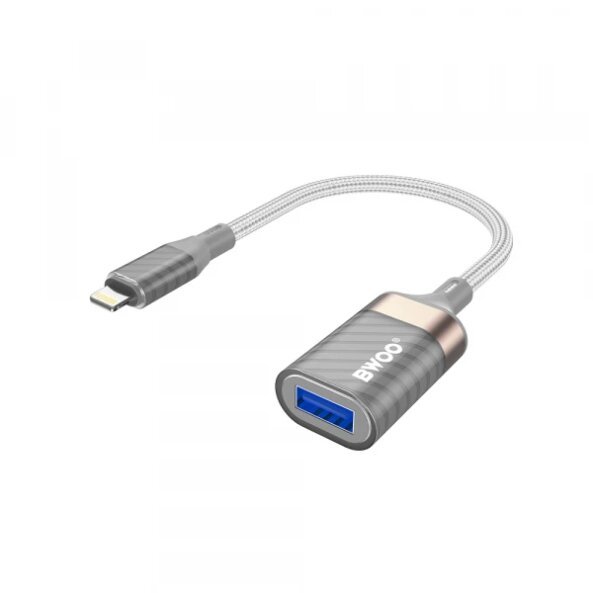 Adaptor OTG Lightning - USB-A BWOO BZ70, Gri 