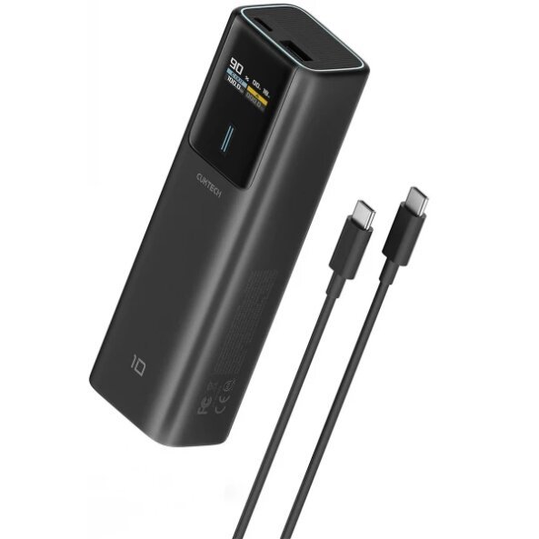 Baterie Externa Cuktech, 10000mAh, 150W, QC + PD, 1 x USB-A - 1 x USB-C, Neagra CKPB100PGLBL 