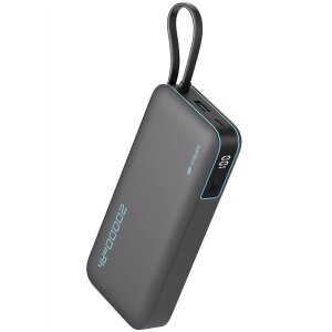 Baterie Externa Cuktech, 20000mAh, 55W, QC + PD, 1 x USB-A - 2 x USB-C, Gri CUKP200NGLDG 
