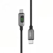 Cablu Date si Incarcare USB-C - USB-C XO Design NB-Q203B Display, 60W, 1m, Negru 