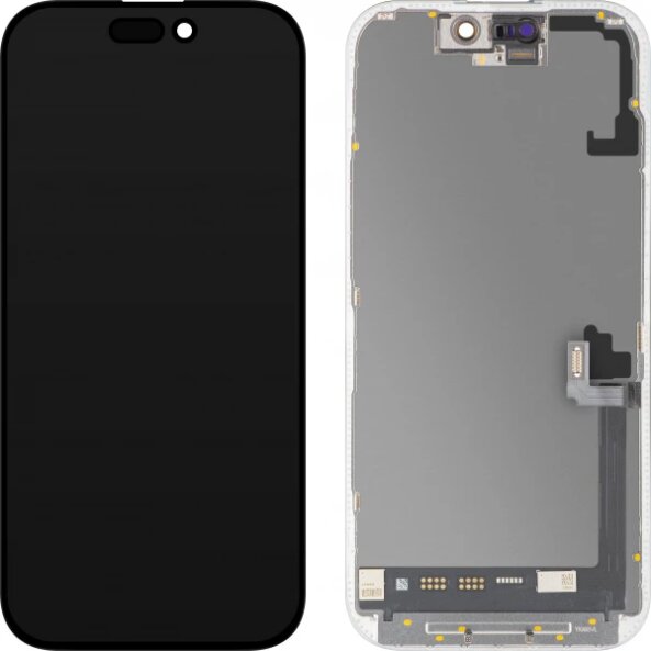Display cu Touchscreen MP compatibil cu Apple iPhone 17, cu Rama, Versiune Soft OLED FHD 120Hz IC Movable, Negru