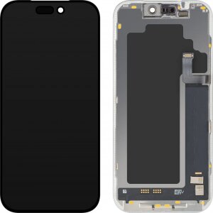 Display cu Touchscreen MP compatibil cu Apple iPhone 17 Pro, cu Rama, Versiune Soft OLED FHD 120Hz IC Movable, Negru