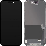 Display cu Touchscreen ZY pentru Apple iPhone 16, cu Rama, Versiune LCD In-Cell IC Movable, Negru 