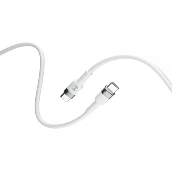 Cablu Date si Incarcare USB-C - USB-C Forever Flexible, 100W, 2m, Alb 